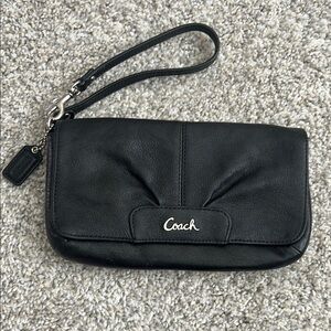 Coach Black Clutch Wristlet Minimalist Design